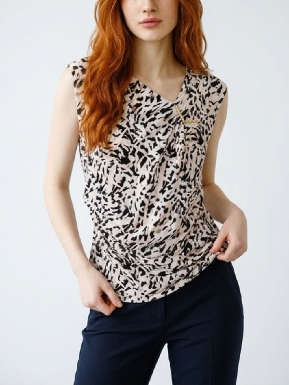 Calvin Klein Animal Print Tank Blouse